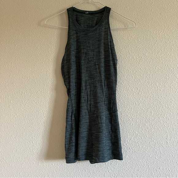 Lululemon Tank Top Uniform Blue Teal Heathered Green Criss Cross Back Size Small - Picture 4 of 11